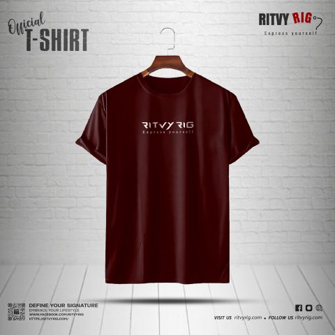 Ritvy Official Half Sleeve T-shirt - Maroon