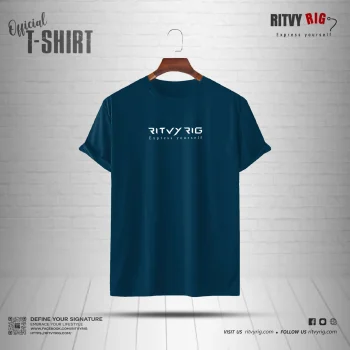Ritvy Official Half Sleeve T-shirt - Petrol Blue