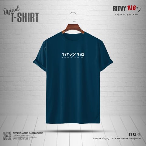 Ritvy Official Half Sleeve T-shirt - Petrol Blue
