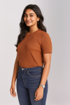 Premium Quality RIB T-shirt for Women – Orange