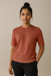 Premium Quality RIB T-shirt for Women – Red Orange