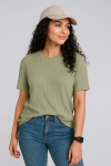 Premium Quality RIB T-shirt for Women – Sage