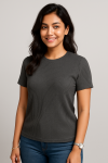 Premium Quality RIB T-shirt for Women – Silver