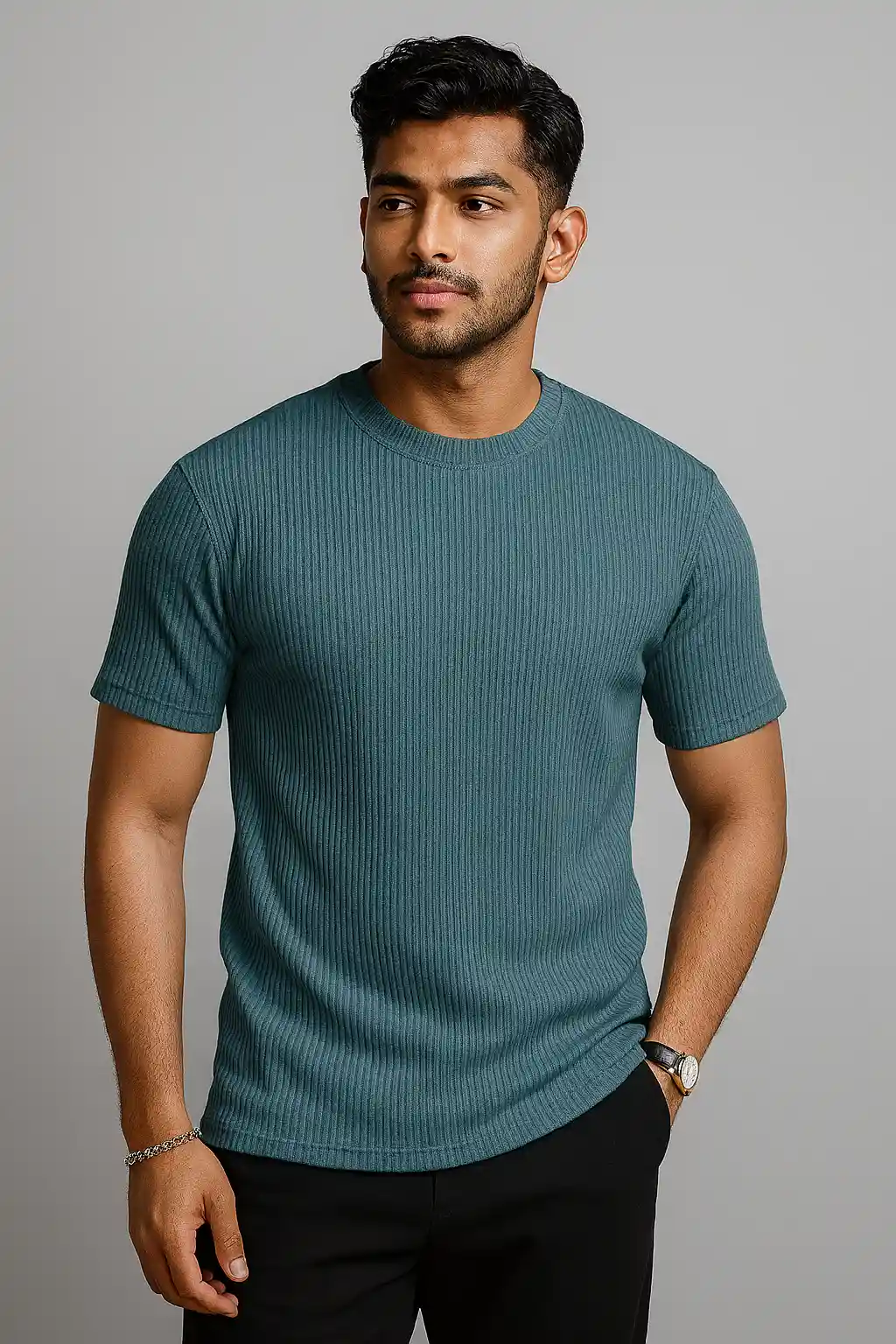 Rib Tshirt - Dark Blue