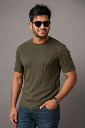 Premium Quality RIB T-shirt - Olive