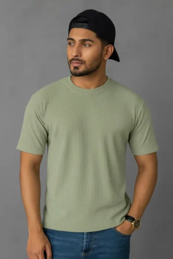 Premium Quality RIB T-shirt - Sage
