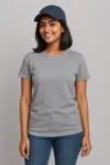 Premium Quality Solid T-shirt for Women - Ash