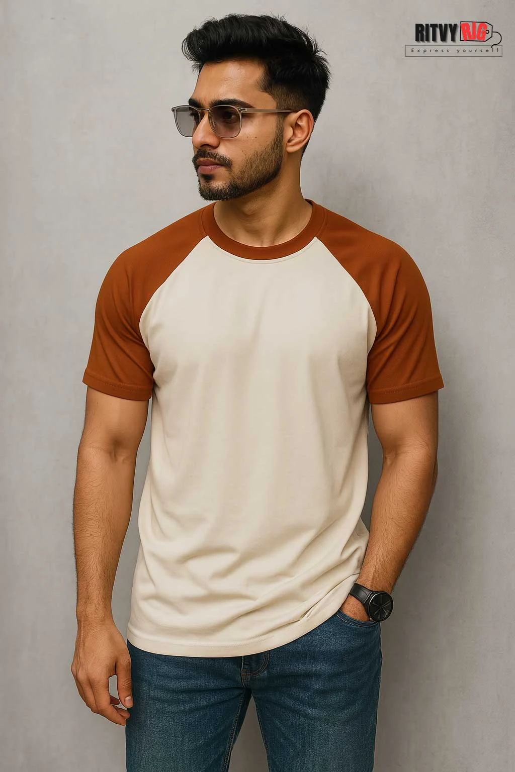 Beige & Orange