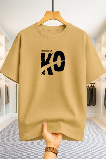 Drop Shoulder T-shirt - Knock Out - Beige