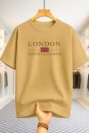 Drop Shoulder T-shirt - London UK - Beige