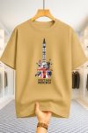 Drop Shoulder T-shirt - Britain Rocks - Beige