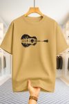 Drop Shoulder T-shirt - Guitar - Beige
