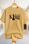 Drop Shoulder T-shirt - Black King - Beige