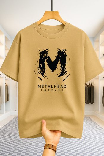 Drop Shoulder T-shirt - Metalhead - Beige