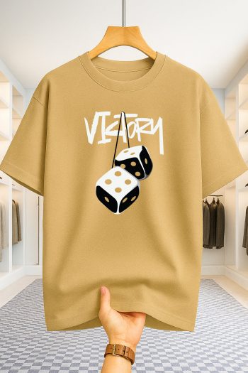 Drop Shoulder T-shirt - Victory - Beige
