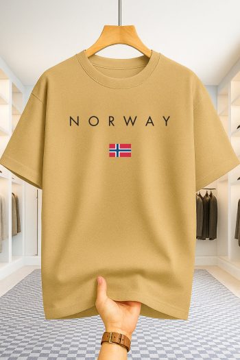 Drop Shoulder T-shirt - Norway - Beige