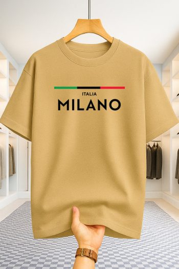 Drop Shoulder T-shirt - Milano Stripe - Beige