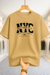 Drop Shoulder T-shirt - NewYork City - Beige