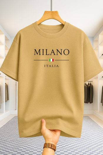 Drop Shoulder T-shirt - Milano Italia - Beige