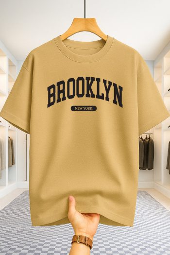 Drop Shoulder T-shirt - Brooklyn - Beige
