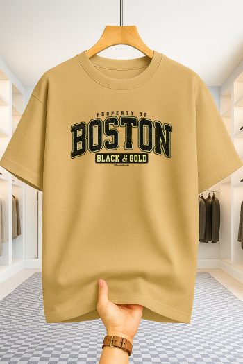 Drop Shoulder T-shirt - Boston - Beige