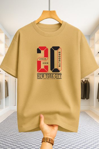 Drop Shoulder T-shirt - 20 - Beige