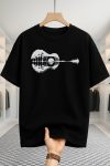 Drop Shoulder T-shirt - Guitar - Black