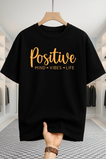 Drop Shoulder T-shirt - Positive - Black