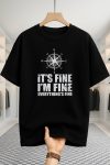 Drop Shoulder T-shirt - Its Fine - Black