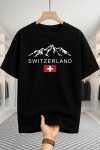 Drop Shoulder T-shirt - Switzerland - Black