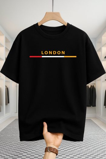Drop Shoulder T-shirt - London Stripe- Black