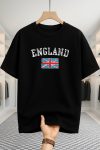 Drop Shoulder T-shirt - England - Black