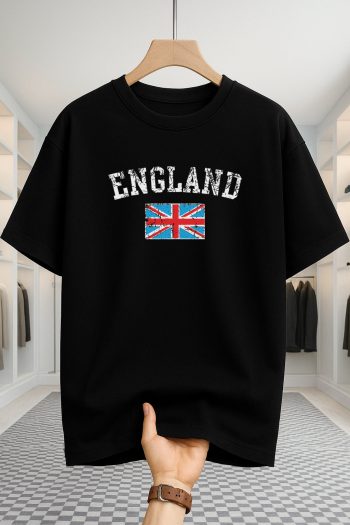 Drop Shoulder T-shirt - England - Black