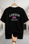 Drop Shoulder T-shirt - London England - Black