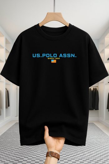 Drop Shoulder T-shirt - US Polo - Black