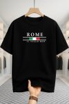Drop Shoulder T-shirt - Rome - Black