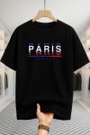 Drop Shoulder T-shirt - Paris F.R.A.N.C.E - Black