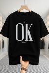 Drop Shoulder T-shirt - OK - Black