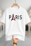 Drop Shoulder T-shirt - Paris 2 - White