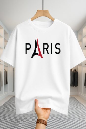 Drop Shoulder T-shirt - Paris 2 - White