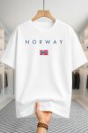 Drop Shoulder T-shirt - Norway - White