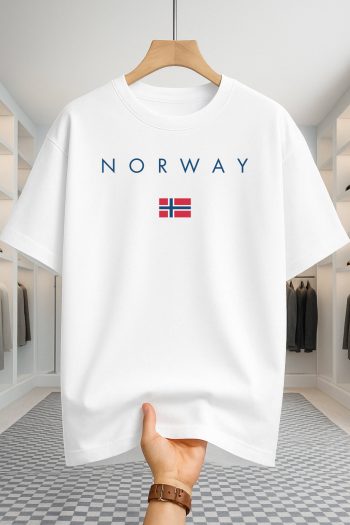 Drop Shoulder T-shirt - Norway - White