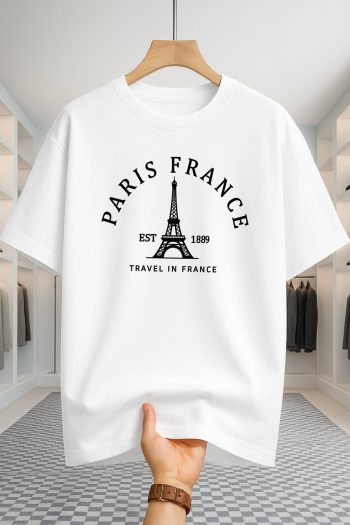 Drop Shoulder T-shirt - Paris 1889 - White
