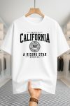 Drop Shoulder T-shirt - California U.S.A - White