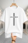 Drop Shoulder T-shirt - Los Angeles - White