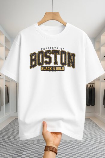 Drop Shoulder T-shirt - Boston - White