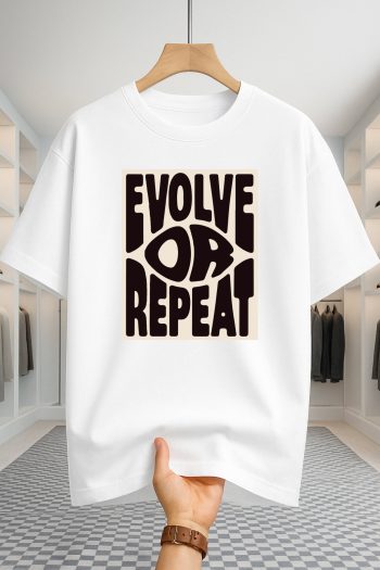 Drop Shoulder T-shirt - Evolve - White