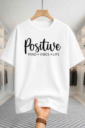 Drop Shoulder T-shirt - Positive - White