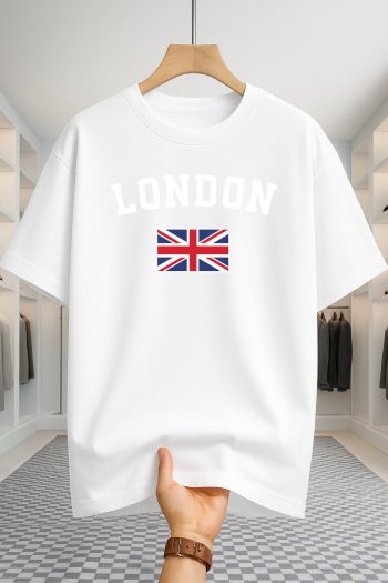 Drop Shoulder T-shirt - London - White