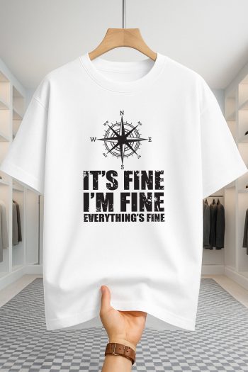 Drop Shoulder T-shirt - Its Fine - White